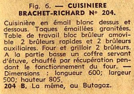 descriptif cuisinière 204