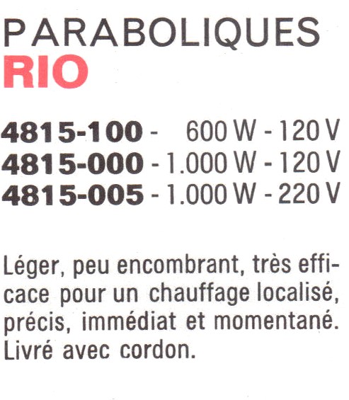 caractéristique rio