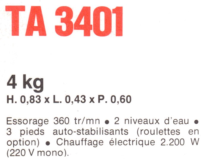 description ta 3401