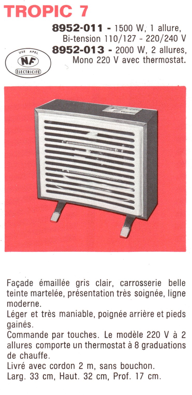 caractéristique tropic 7