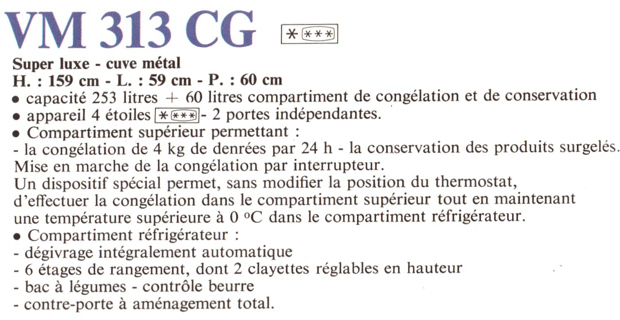 descriptif vm 313 cg