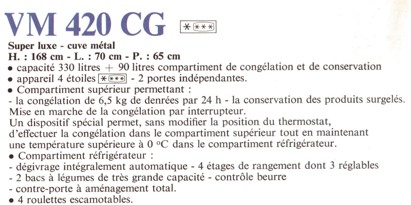 descriptif vm 420 cg