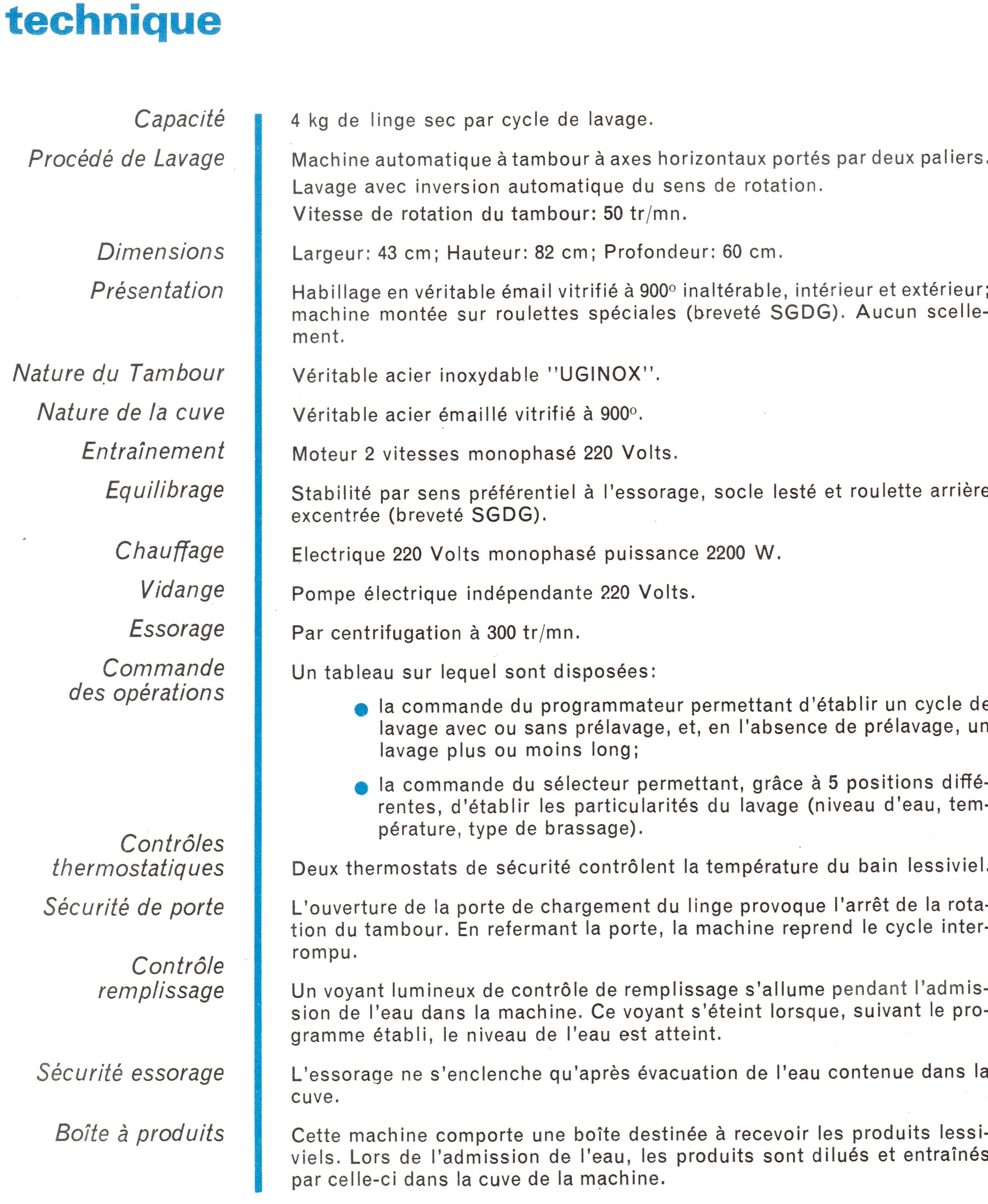 fiche technique 48 confort