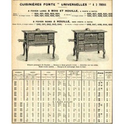 Cuisinières universelles à 2 trous 1914