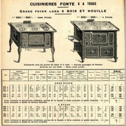 Cuisinières fonte 4 trous 1914
