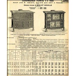 cuisinières fonte 4 trous 1914