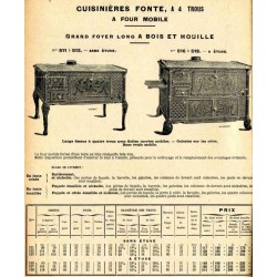 Cuisinières fonte 4 trous 1914