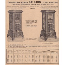 Calorifères riche Le Lion 1906