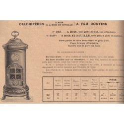 Calorifères à feu continu à bois 1906