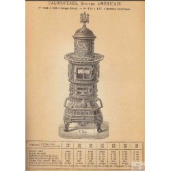 Calorifères Américain N°124 à 130 1893