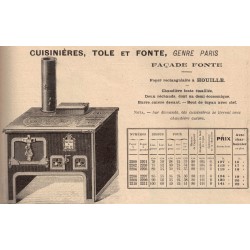 Cuisinières tôle et fonte Paris 1909