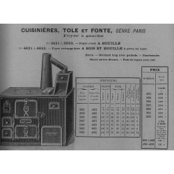 Cuisinières tôle et fonte Paris 1906