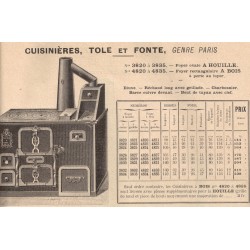 Cuisinières tôle et fonte Paris 1909