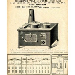 cuisinière tôle et fonte paris 1914