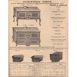 Cuisinières Fonte à 3 trous 1909