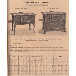 Cuisinières Fonte 4 trous 1906