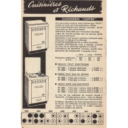 tarif cuisinière coffre 1954