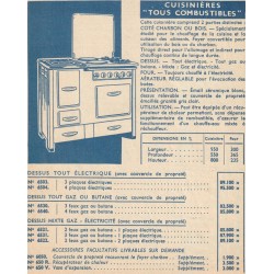 tarif Cuisinière tous combustibles 6500