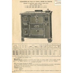 Cuisinières tôle et fonte du centre 1898