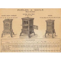 Poêles à socle Carrés 1893