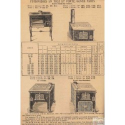 Cuisinières tôle et fonte Paris 1893