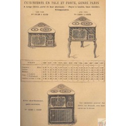 Cuisinières tôle et fonte Paris 1893