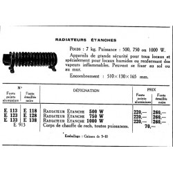 radiateurs électriques étanches 1930