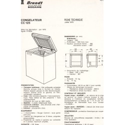 fiche technique cc 125 Brandt