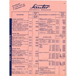 tarif sauter 1960