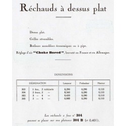 réchauds rectangulaires  1931