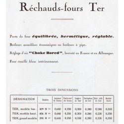 réchauds fours ter 1933
