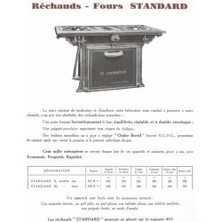 réchauds fours standard 1931