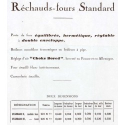réchauds fours standard 1933