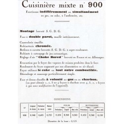 cuisinière mixte 900