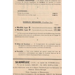 tarif vedette 1952