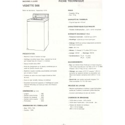 fiche technique 566 Vedette