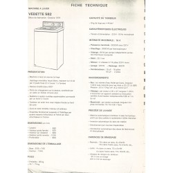 fiche technique 582 Vedette