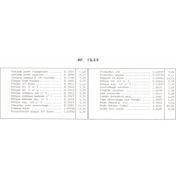 liste de pièces af 1232