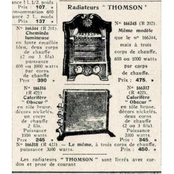 calorifères obscur Thomson 1929
