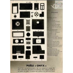 pièces poêle onyx n° 620