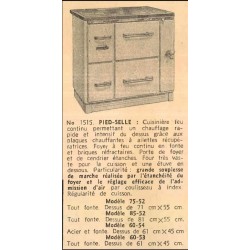 cuisinière pied selle 1954