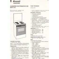 fiche technique 604 E 231