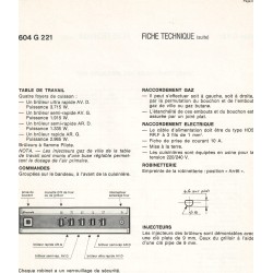 fiche technique bis 604 G 221