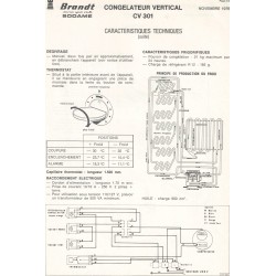 fiche technique bis CV 301 Brandt