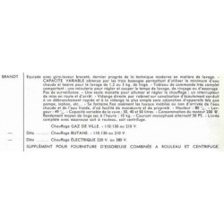 caractéristique lave linge Brandt