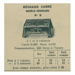 réchaud carré N° 9