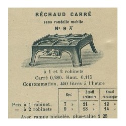 réchaud carré N° 9 K