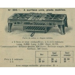 réchaud rectangulaire N°305 G