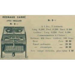Réchaud carré n° 9 G  Brachet Richard