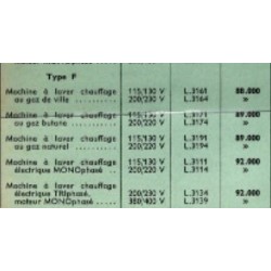 tarif Type F 1953